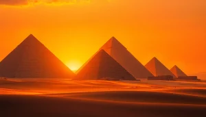 Explore the grand pyramids of Giza, showcasing architectural majesty and historical significance.