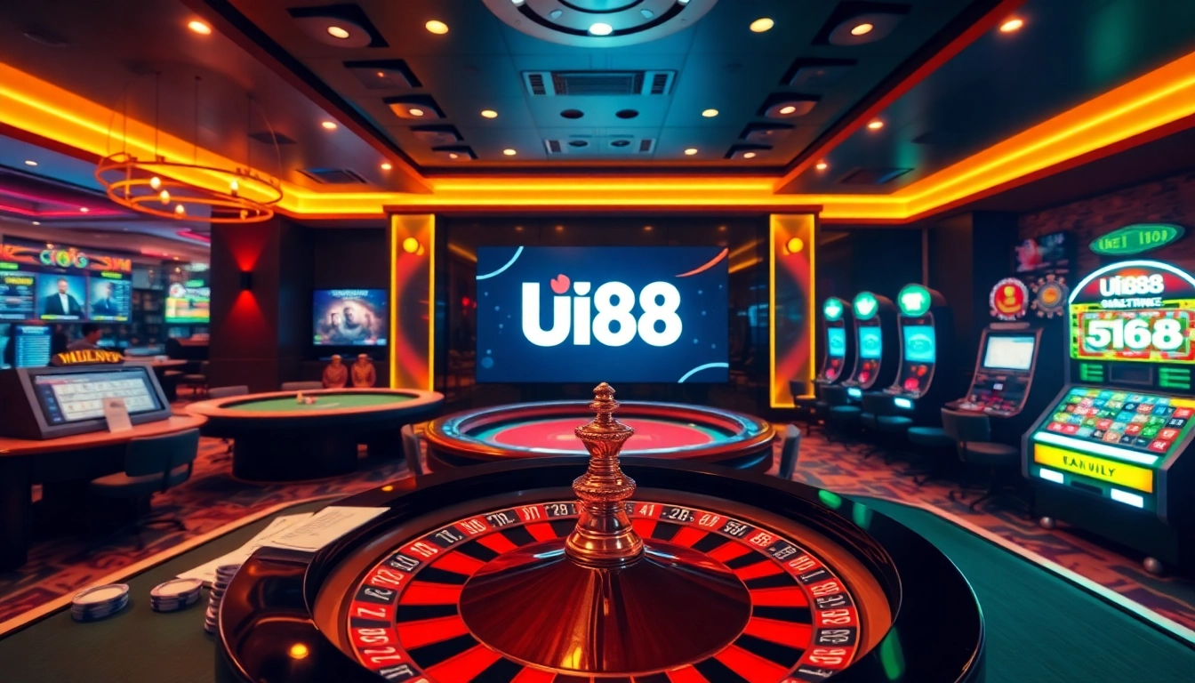 UU88 platform showcasing vibrant casino tables and engaging betting interfaces.