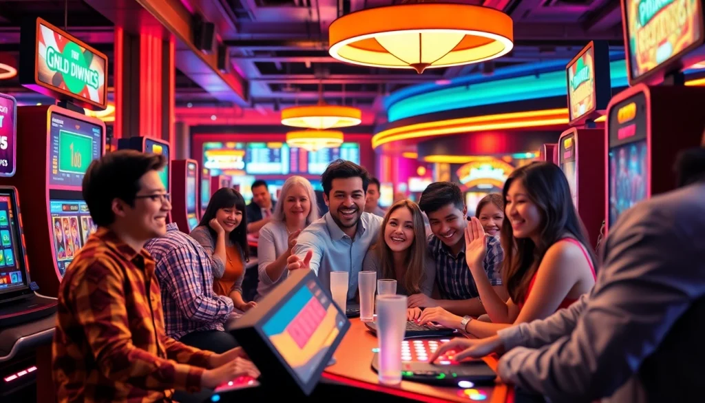 Exciting online gaming scene at sbobet.dance, showcasing diverse players in action at a vibrant casino.