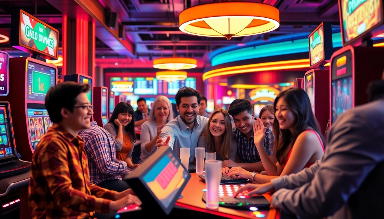 Exciting online gaming scene at sbobet.dance, showcasing diverse players in action at a vibrant casino.