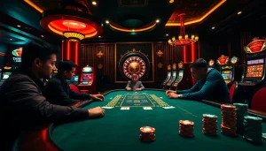 Engage in high-stakes poker excitement at NK88 casino with vibrant tables and thrilling atmosphere.