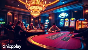 Experience the thrill of onicplay with an exciting poker game at a luxurious casino.