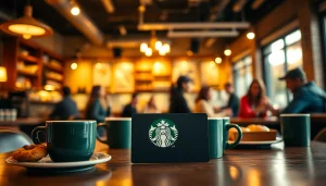 스타벅스 기프티콘과 커피가 함께하는 따뜻한 카페 분위기