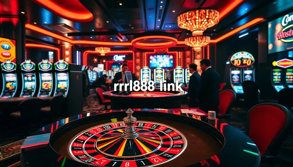 Experience high-stakes gaming with the rr88 link, featuring a glamorous casino atmosphere and vibrant games.