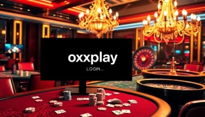 Experience the thrill of oxplay login at a luxurious casino with vibrant tables and modern gaming.