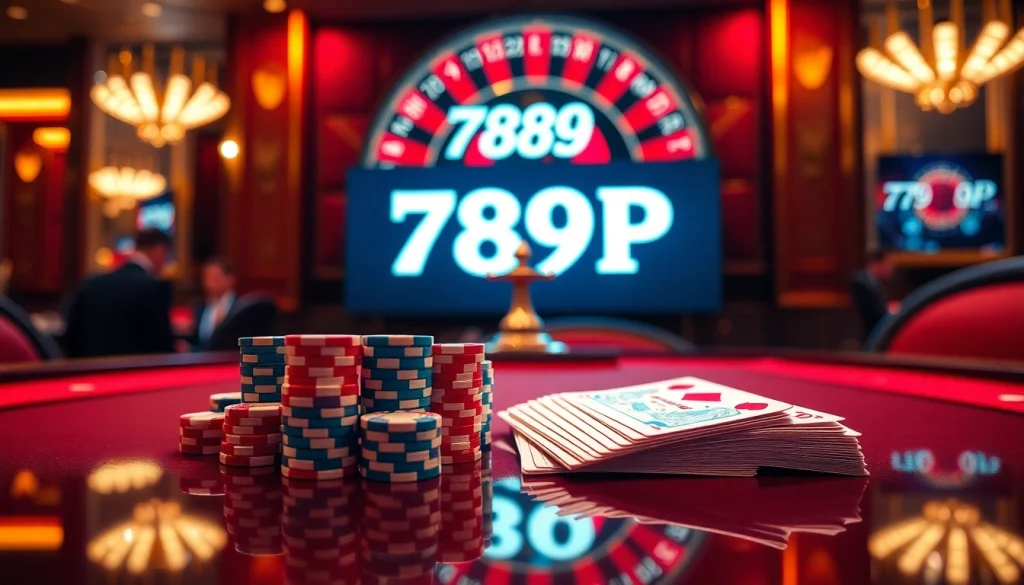 Engaging in a high-stakes game at a vibrant casino table marked by the 789P logo.