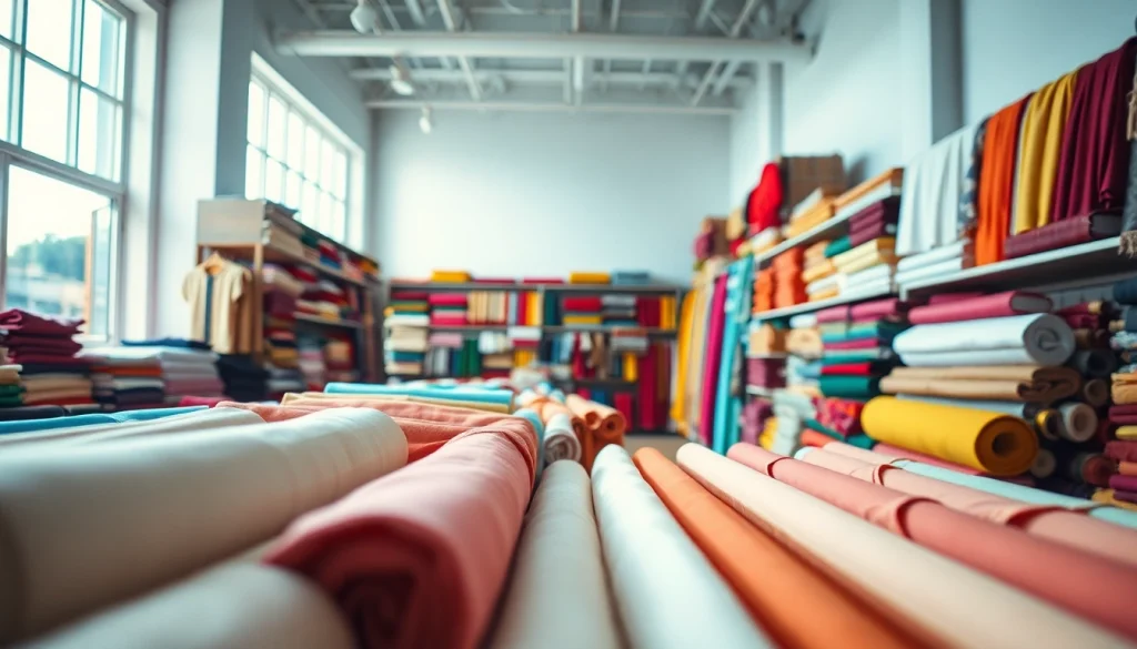 Stoffen online bestellen met een kleurrijke selectie van stoffen in een heldere stoffenwinkel.