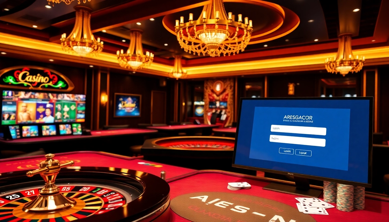 Login to ARESGACOR and enjoy a captivating online gambling experience with poker chips and games.