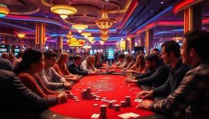 Menangkan hoki77 di meja poker yang ramai di kasino berbinar.