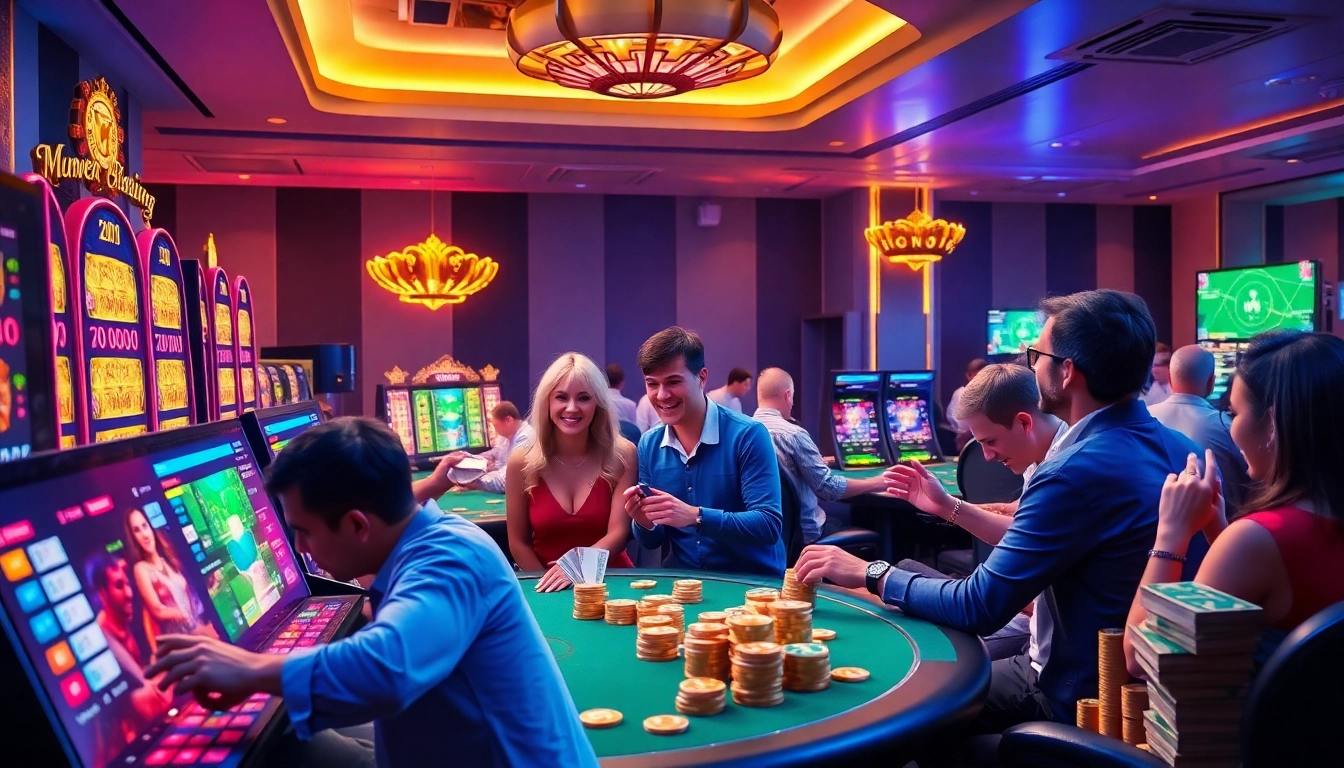 Experience the thrill of Bl555 online gambling with vibrant casino games and engaged players.