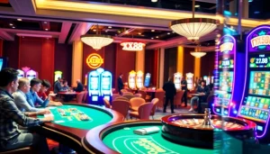 Players enjoying a high-stakes game at XX88 casino table during an exciting session.