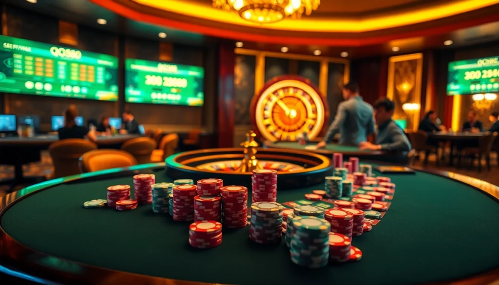 Playing at the casino table while exploring Link mới nhất QQ88 for exciting gaming experiences.