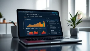 Analyze meta tags checker results on a modern laptop in a bright workspace.