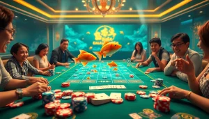 Experience the excitement of bắn cá đổi thưởng in a luxurious digital casino setting with vibrant sea creatures and thrilling gameplay.