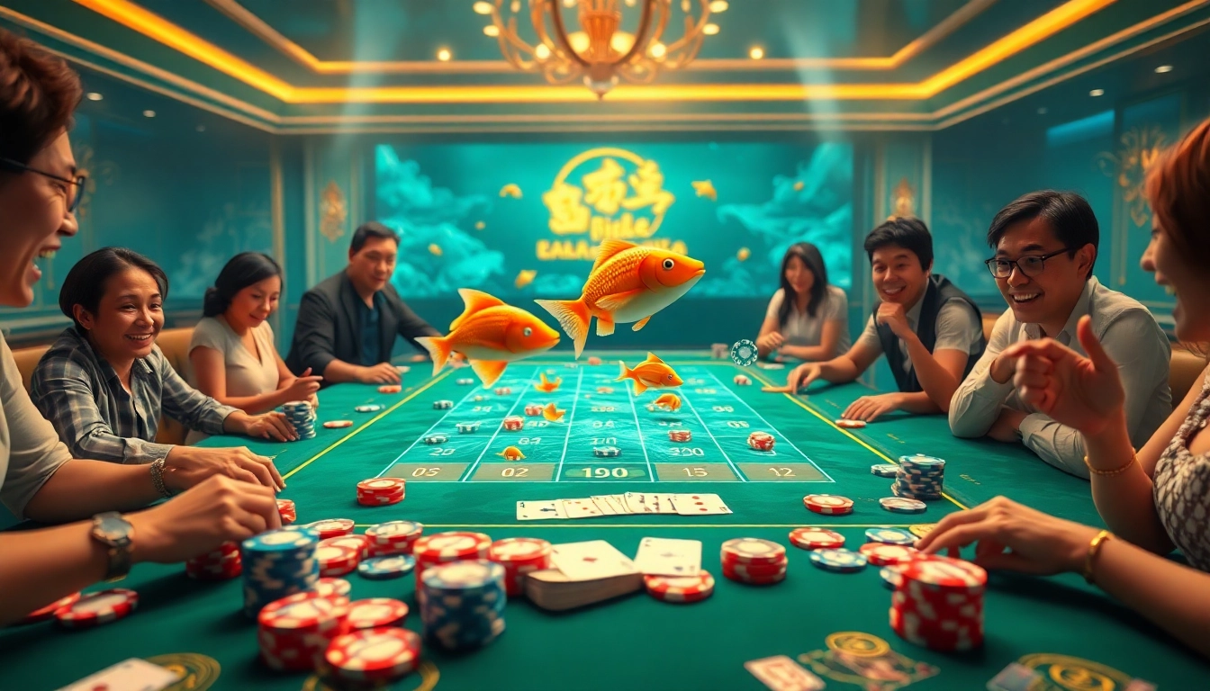 Experience the excitement of bắn cá đổi thưởng in a luxurious digital casino setting with vibrant sea creatures and thrilling gameplay.