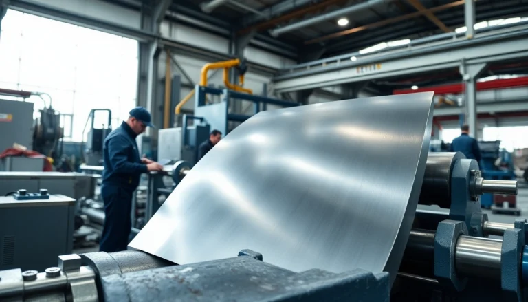 Plate rolling process in an industrial facility highlighting precision and teamwork.