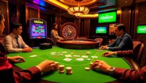 Hi88 Baccarat table featuring vibrant gameplay and luxurious details for an immersive casino experience.