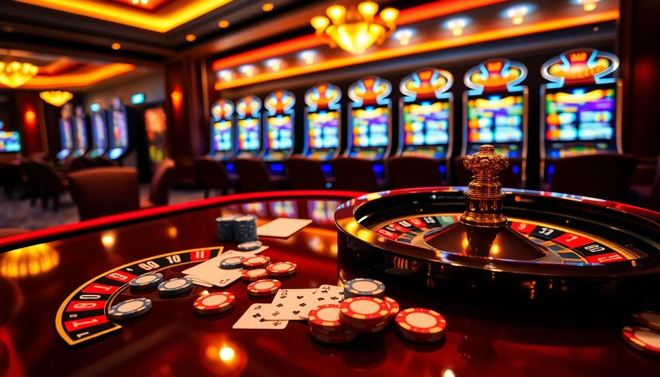 Un moment de jeu palpitant au meilleur casino en ligne avec une roulette et des jetons de poker.