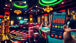 Players enjoying casino games at af88.com, showcasing roulette, blackjack, and poker excitement.