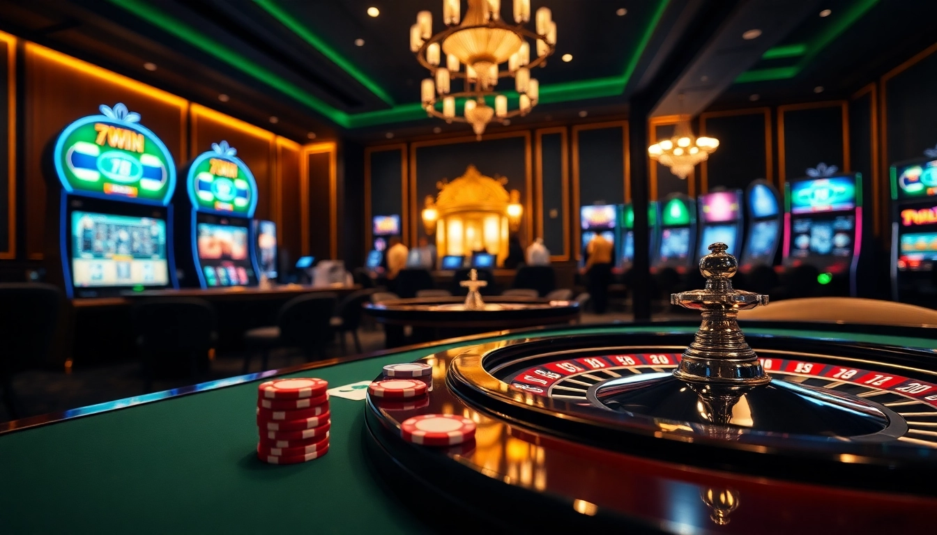 Experience thrilling gaming at 78Win's online casino with vibrant tables and slot machines.