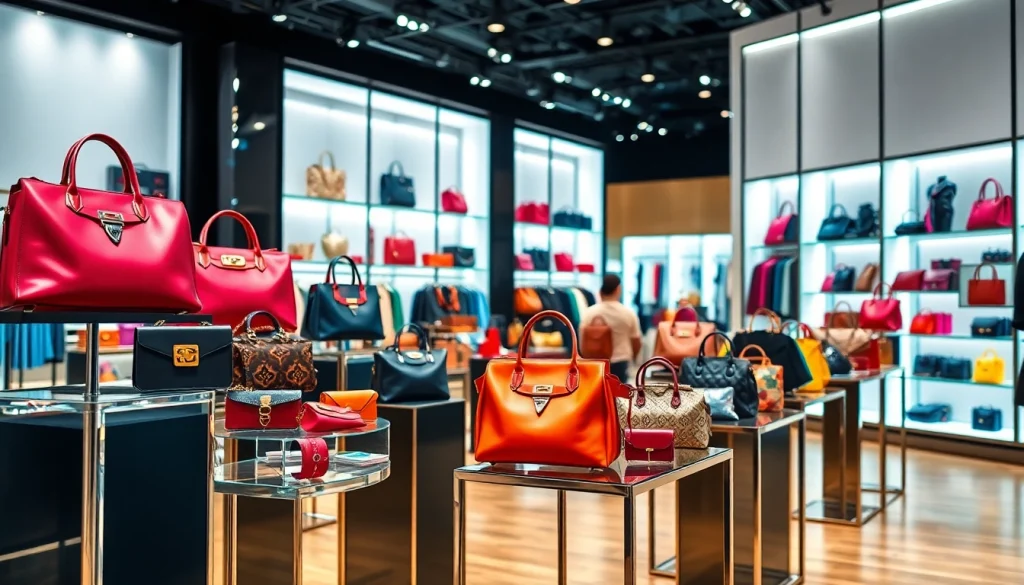 레플리카 다양한 패션 아이템이 진열된 세련된 소매 환경