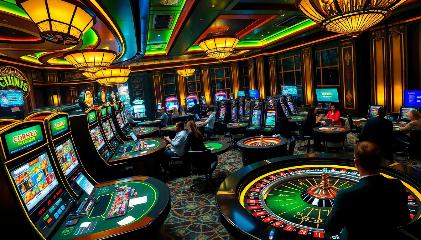 Experience the excitement of casino gaming at https://bem88.com with vibrant slot machines and poker tables.