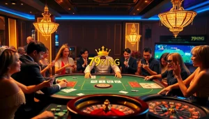 Engaging players at the Nhà cái 79KING casino table enjoying high-stakes poker.