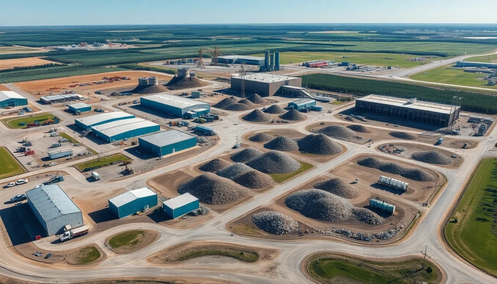 View of the cold lake landfill with waste management operations and green surroundings.