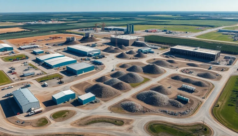 View of the cold lake landfill with waste management operations and green surroundings.
