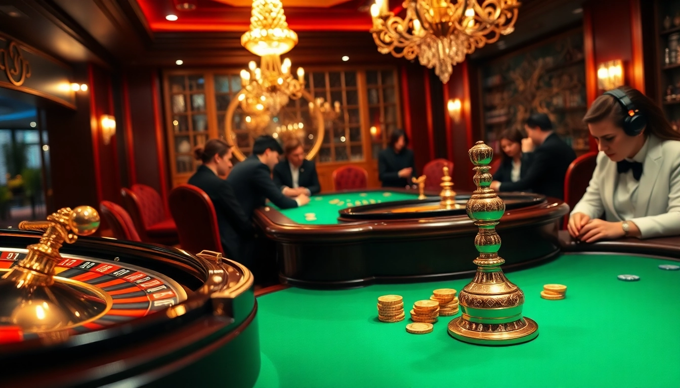 Experience the excitement of Trang Chủ Go8 with vibrant casino games including poker, roulette, and slot machines.