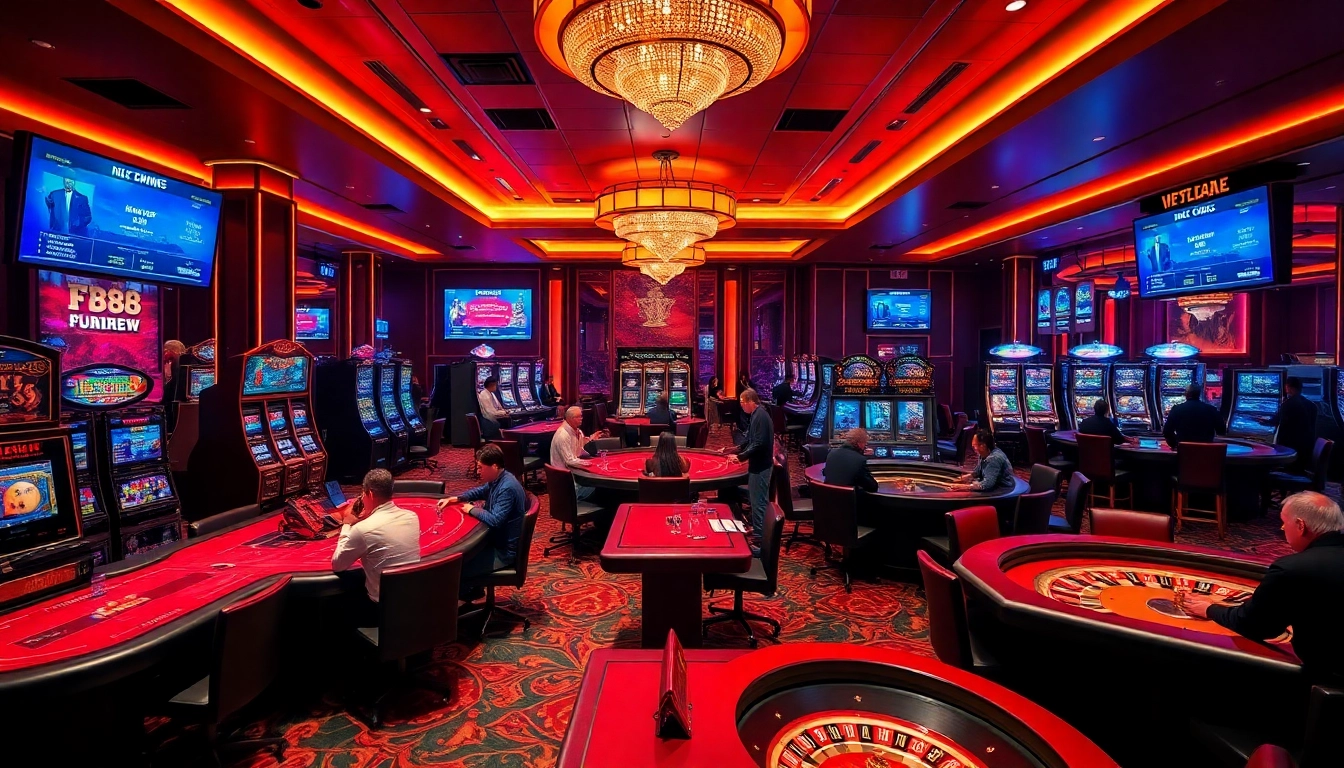 Experience the excitement of FB88 at a luxurious casino with vibrant gaming lounges and thrilling tables.