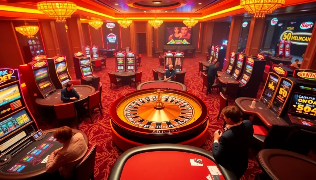 Experience the excitement of betting at 8kbet's luxurious casino tables and slot machines.