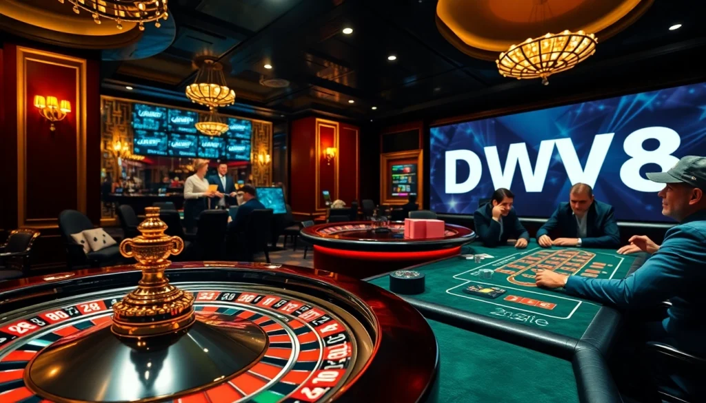 Experience thrilling gameplay at DW8 while placing bets at an elegant poker table with professional dealers.