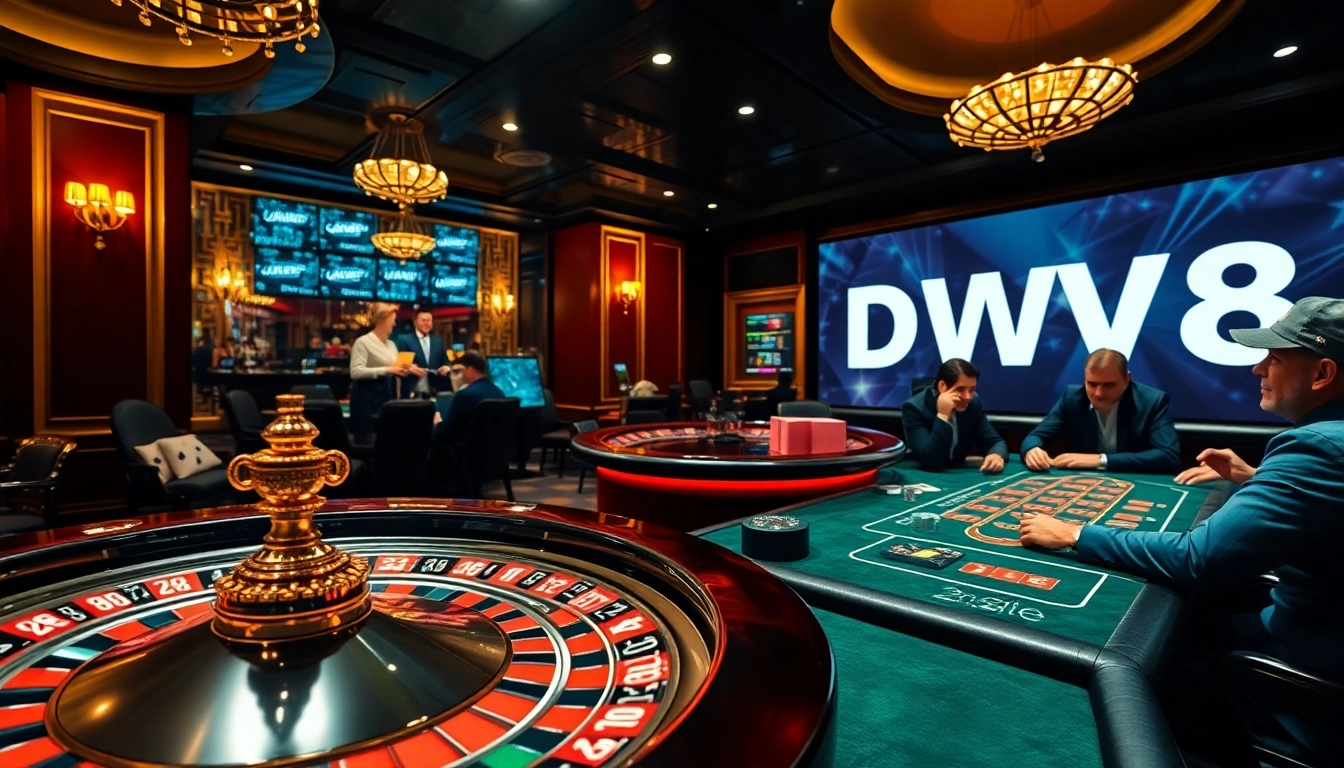 Experience thrilling gameplay at DW8 while placing bets at an elegant poker table with professional dealers.