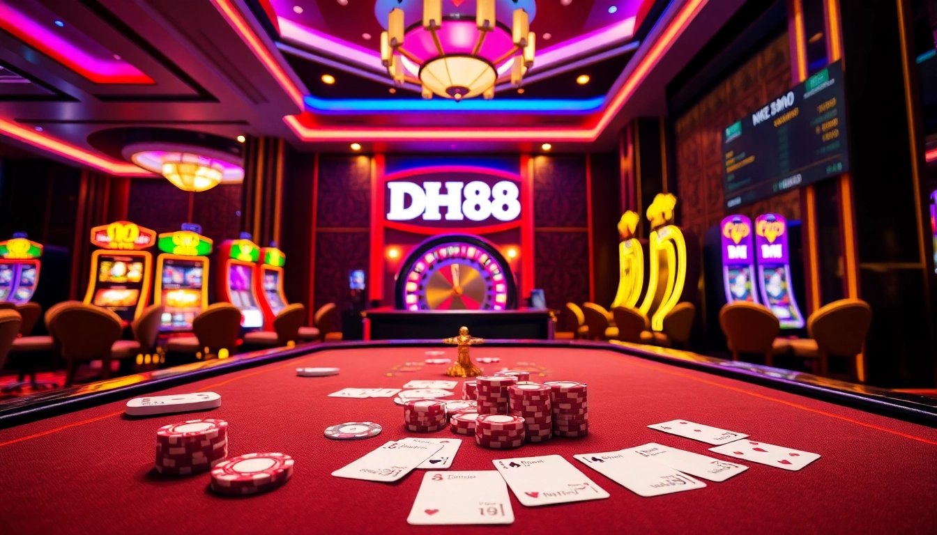 Experience the thrill of gambling at DH88's vibrant casino tables and slot machines.