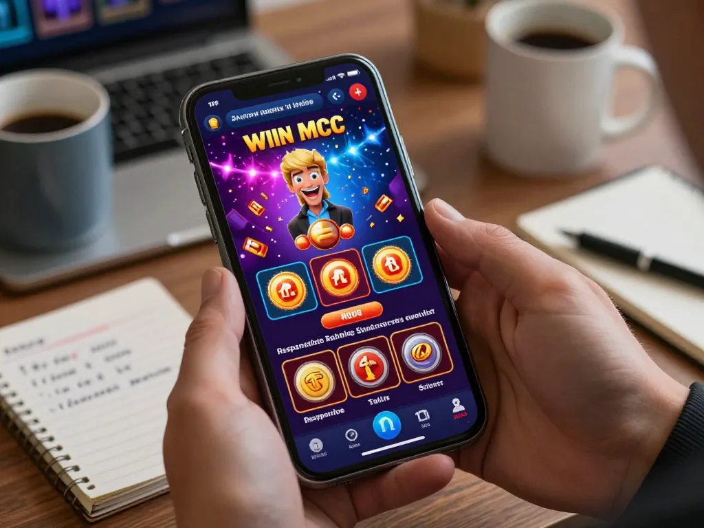C168 player engaging with online casino game on smartphone, highlighting responsible gaming at home