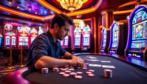 Experience the excitement of Pen4d slot machines with vibrant lights and engaging gameplay.