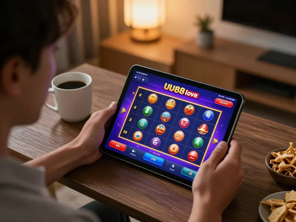 Engaging gameplay experience using the UU88 love app for online slots in a cozy home atmosphere