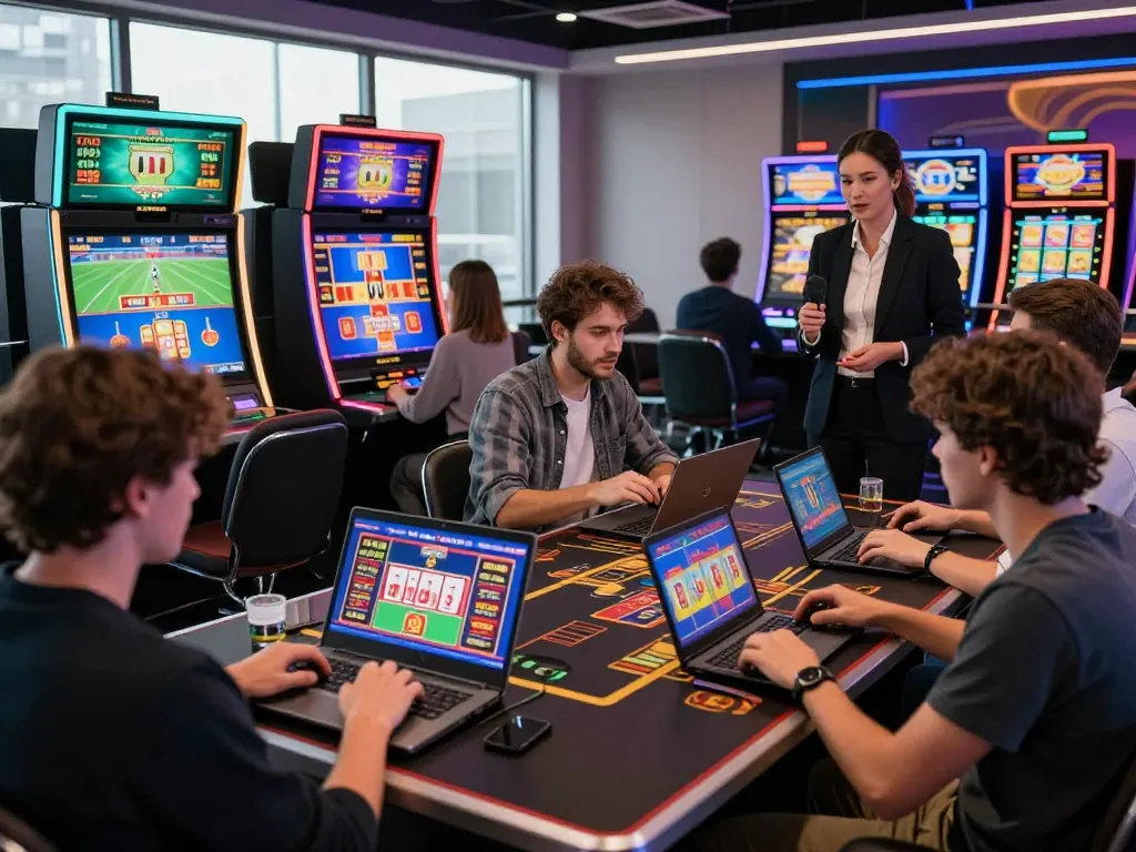 Players enjoying VN88 online gambling games in a dynamic digital casino setting.
