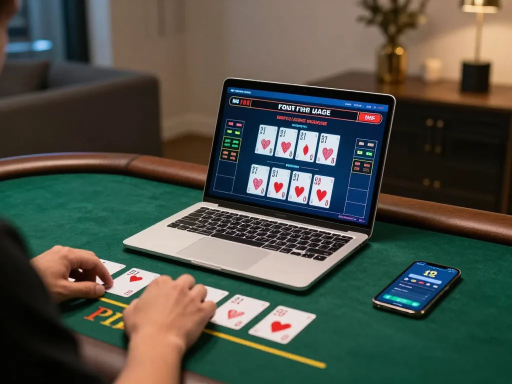 Player enjoying a thrilling blackjack game on tr88 with stylish personal setup.
