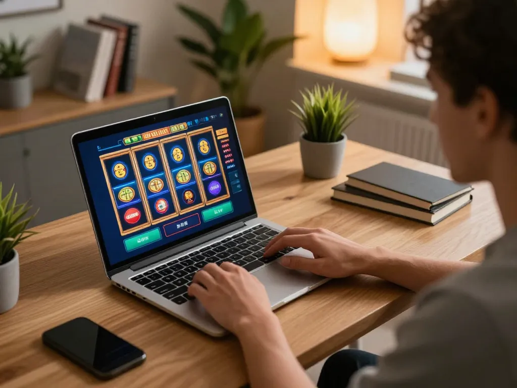 Engaging in online gaming at a modern setup while exploring casino senza licenza aams options.