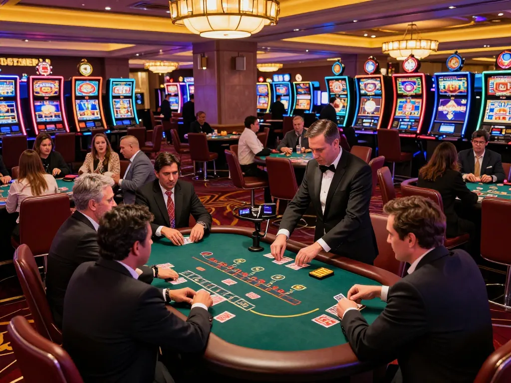 Players enjoying gripping blackjack games at cm88 casino tables in Vegas atmosphere.