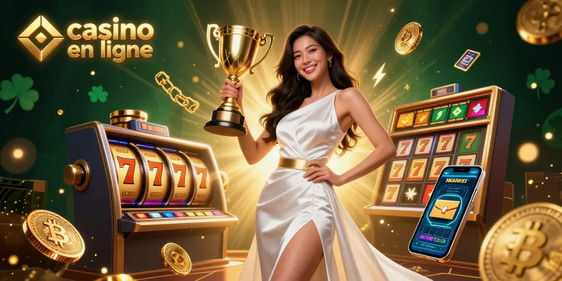 Vivez l'excitation de la victoire au casino en ligne avec des éléments de jeu 3D vibrants et un trophée.