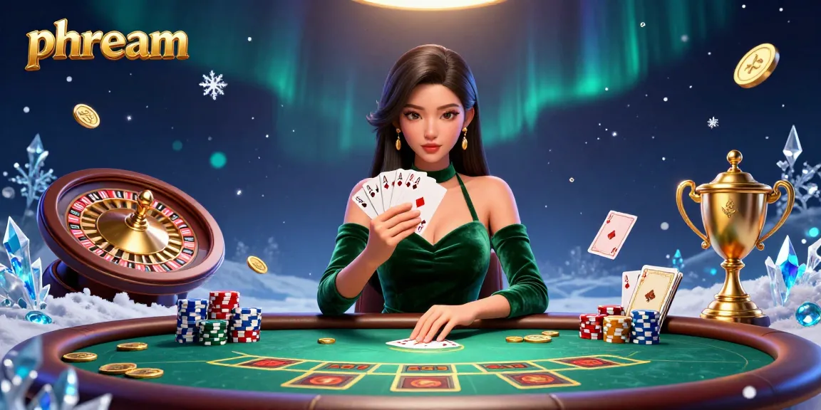 Engage in thrilling poker games with phdream featuring a confident female player at the table.