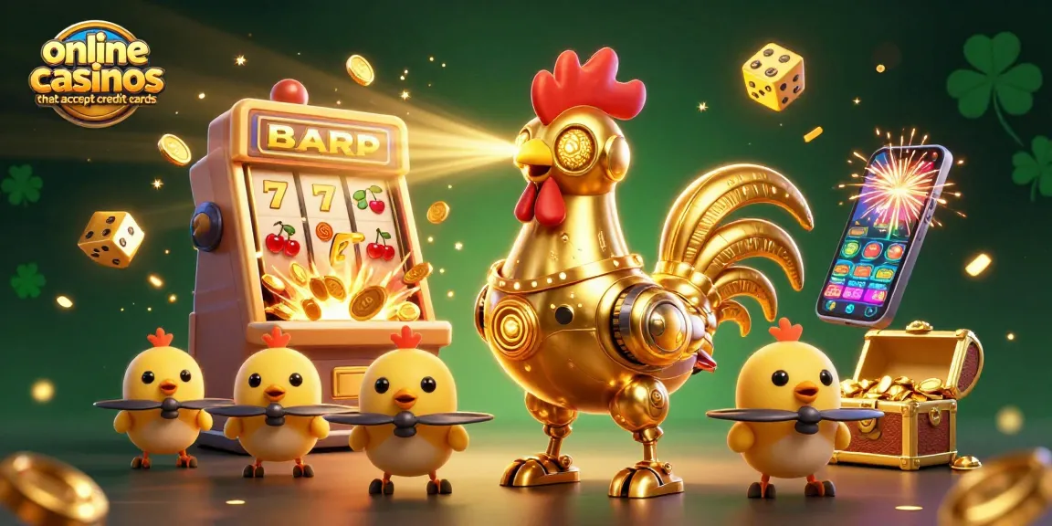 Experience the thrill of online casinos that accept credit cards with vibrant 3D casino elements.