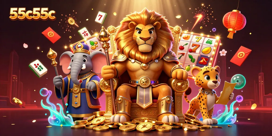 Engage with exciting slot games at 55c55c, featuring vibrant characters and dynamic scenes.