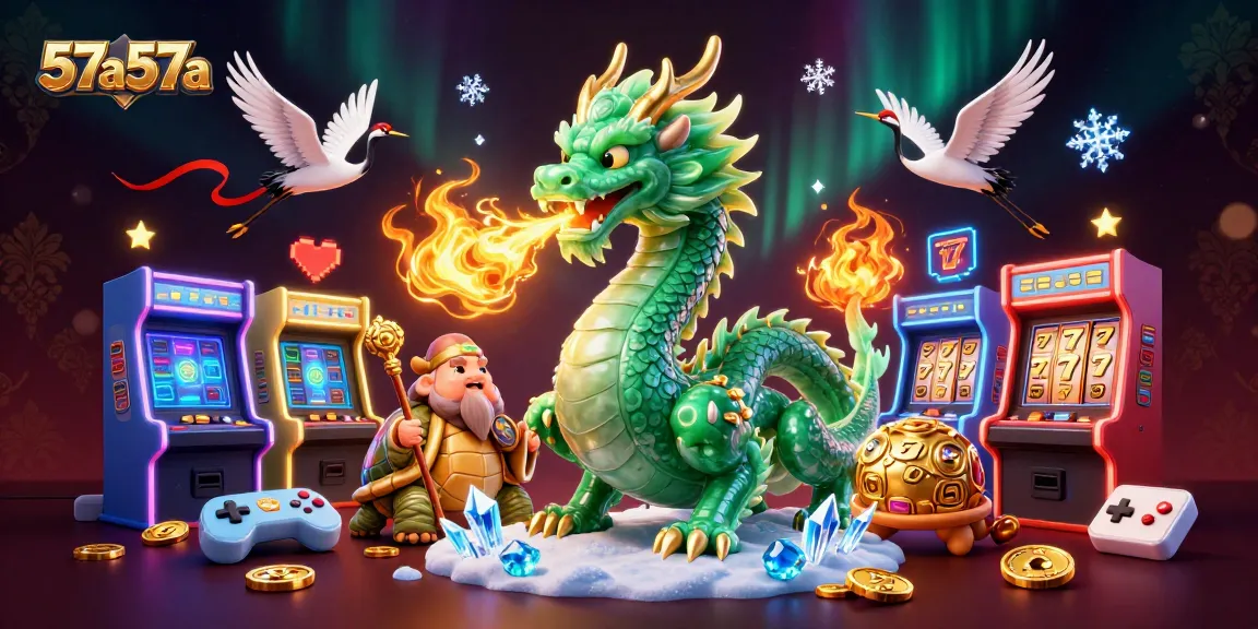 Engage with the dynamic 57a57a scene showcasing lucky symbols, rich casino elements, and vibrant characters.