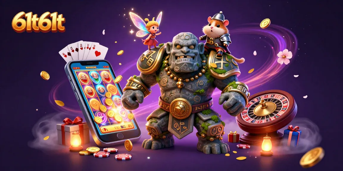 Experience thrilling gameplay excitement with 61t61t featuring a magical golem and enchanted elements.