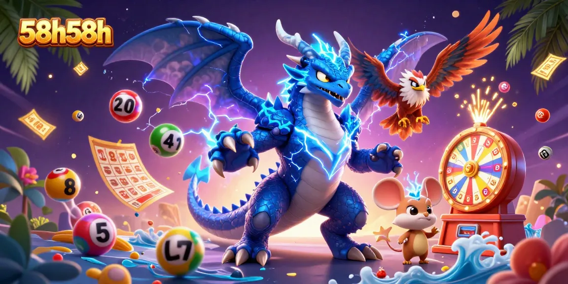 Engage with exciting lottery elements in 58h58h's vibrant gaming environment.